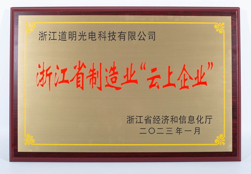 Optoelectronics - Zhejiang Province Manufacturing Industry Cloud Enterprise - Medal